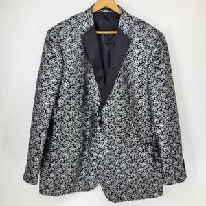 Mardi Gras Manzini mens sport jacket blazer event entertainer silver black